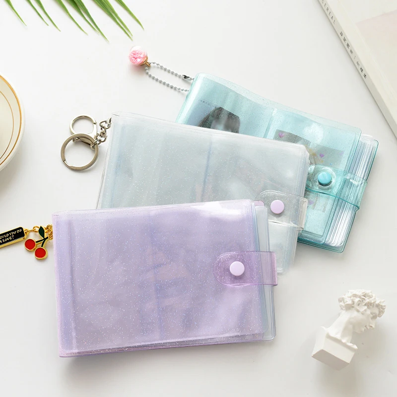 

64 Pockets Photo Album Card Holder Jelly Color Transparent Photo Holder Card Bag Large Capacity Business Card Bag