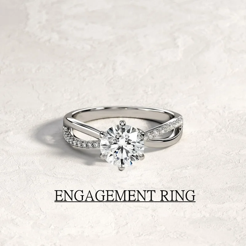 

Four Claws Prong and Twisted Moissanite Engagement Rings for Women Bridal Wedding Band Women's Fashion Jewelry Cheap Rings