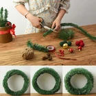 Рождественский венок из ротанга для вечеринки, украшение сделай сам, тростниковая гирлянда, соломенные полоски, сосновые иглы, аксессуары для рукоделия