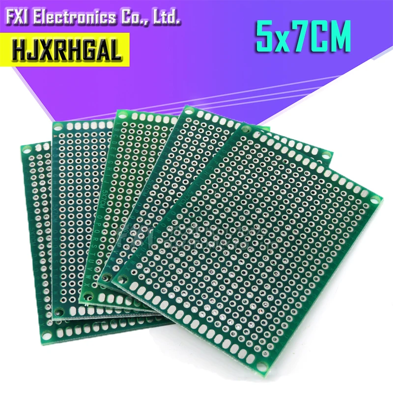 100 шт. 5x7 см 5*7 двухсторонний Прототип PCB diy универсальная печатная плата igmopnrq