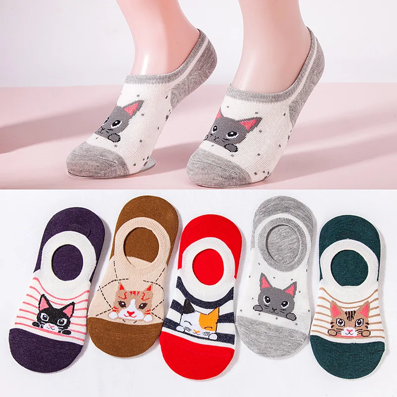 5 пар/лот Носки с рисунком единорога кота лисы милые женские носки принтом