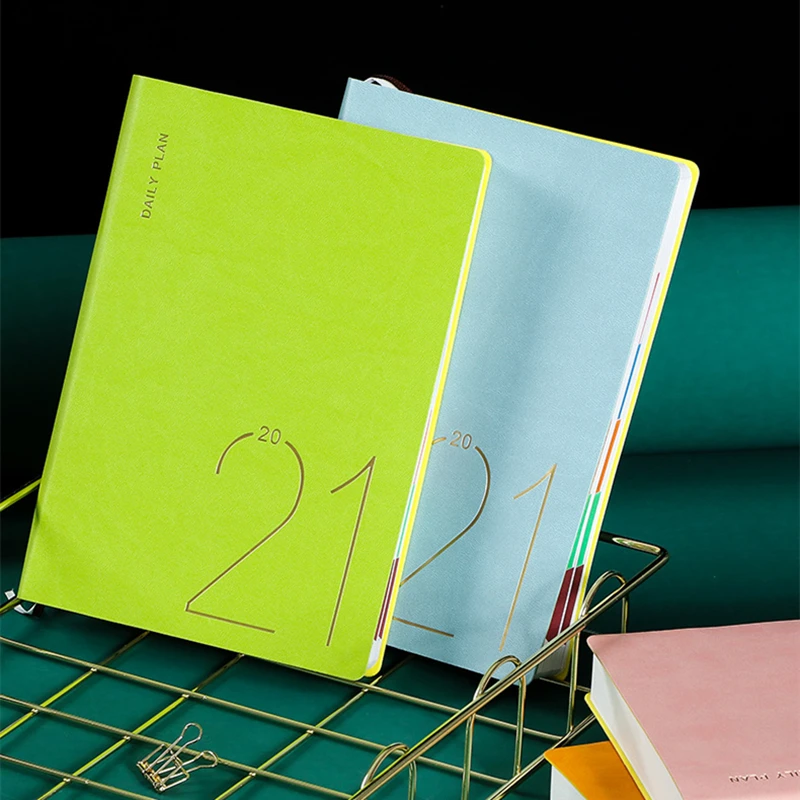 

Colorful Agenda 2021 Planner Notebook A5 Office Diary Calendar Notepad Customized Annual Note book Student Stationery