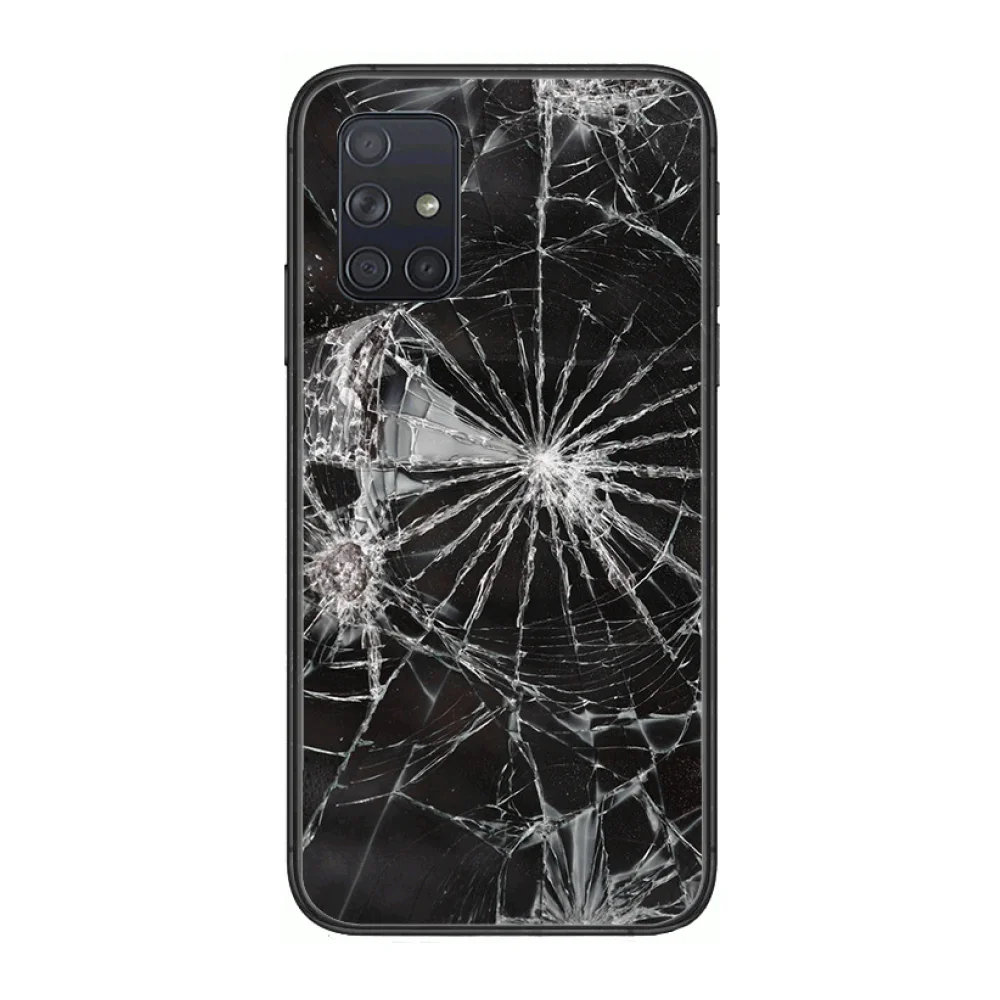 

Broken glass Phone Case Hull For Samsung Galaxy A 50 51 20 71 70 40 30 10 E 4G 5G S Black Shell Art Cell Cover
