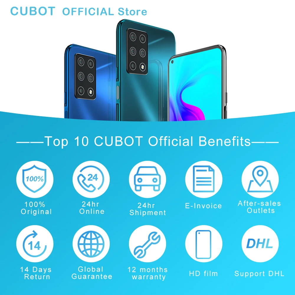 8GB Smartphone Cubot X30 NFC 48MP Five Camera 32MP Selfie 128GB ROM 6.4
