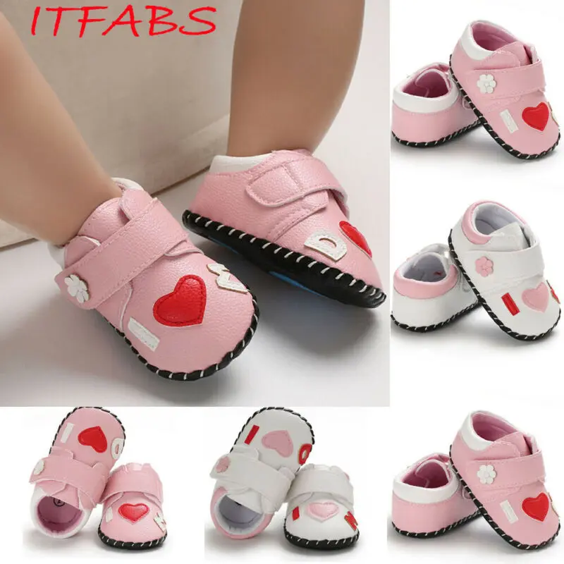 

Goocheer Fashion Cute Newborn Baby Girl Shoes PU Anti-slip Soft Crib Shoes Leather Sneakers Prewalker