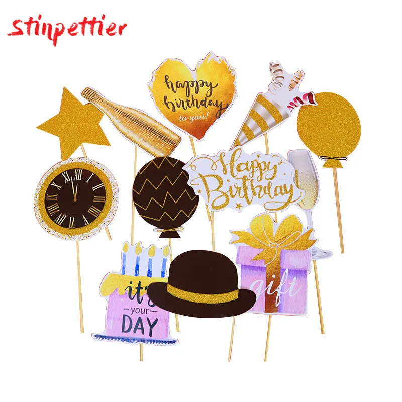 Реквизит для фотобудки золотой воздушный шар в форме звезды на день рождения