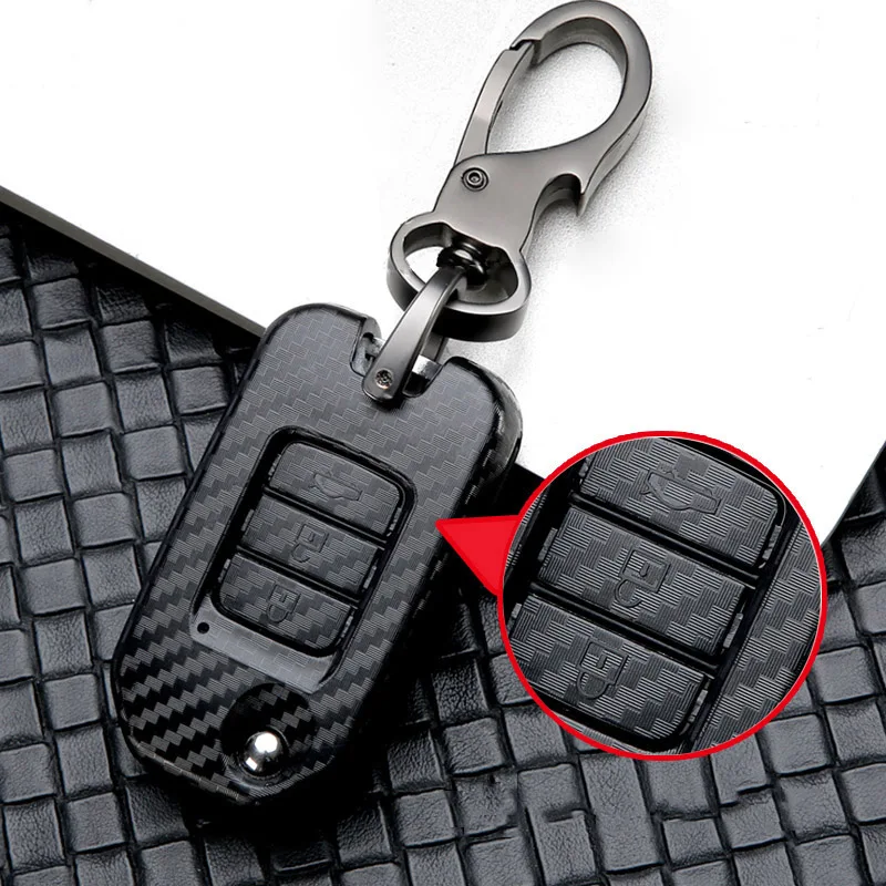 Автомобильный глянцевый чехол для ключей из АБС пластика Honda Civic CR V HR Нефритовый