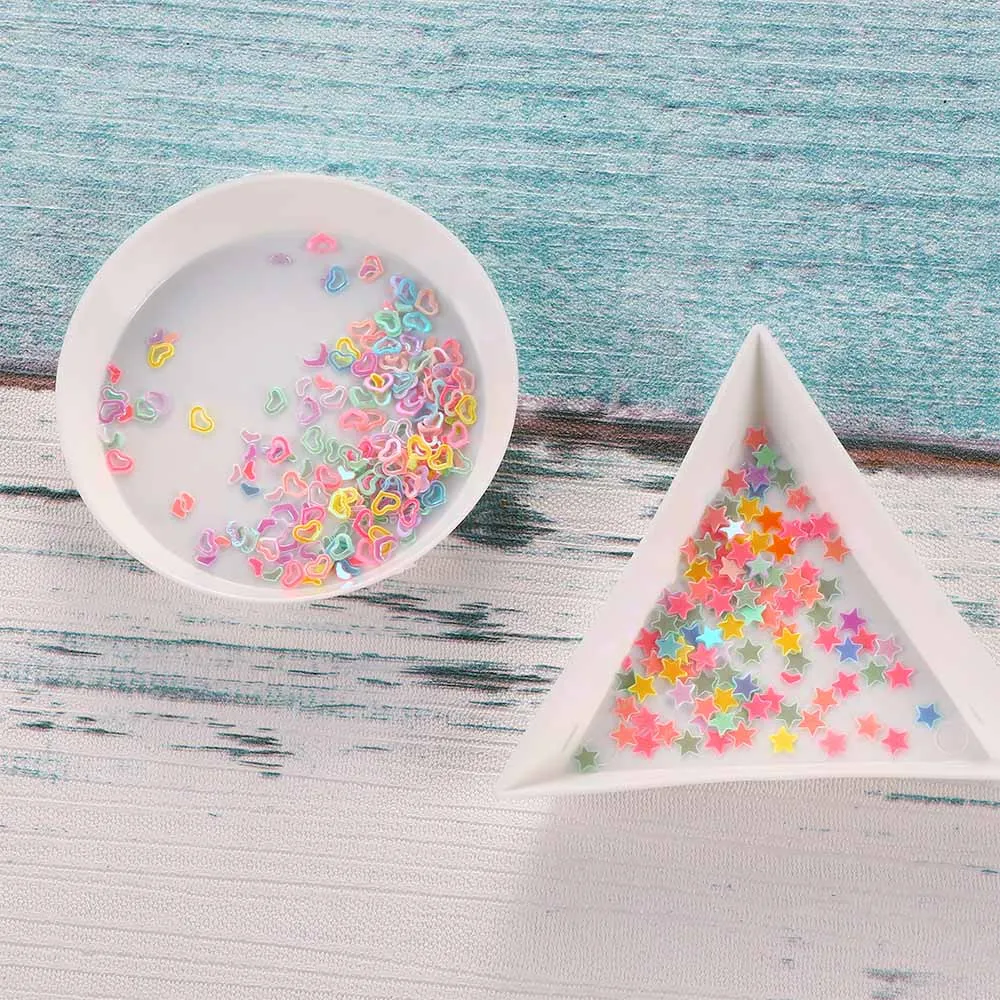 5 шт. круглый треугольный пластиковый стразы для дизайна ногтей коробка пластин