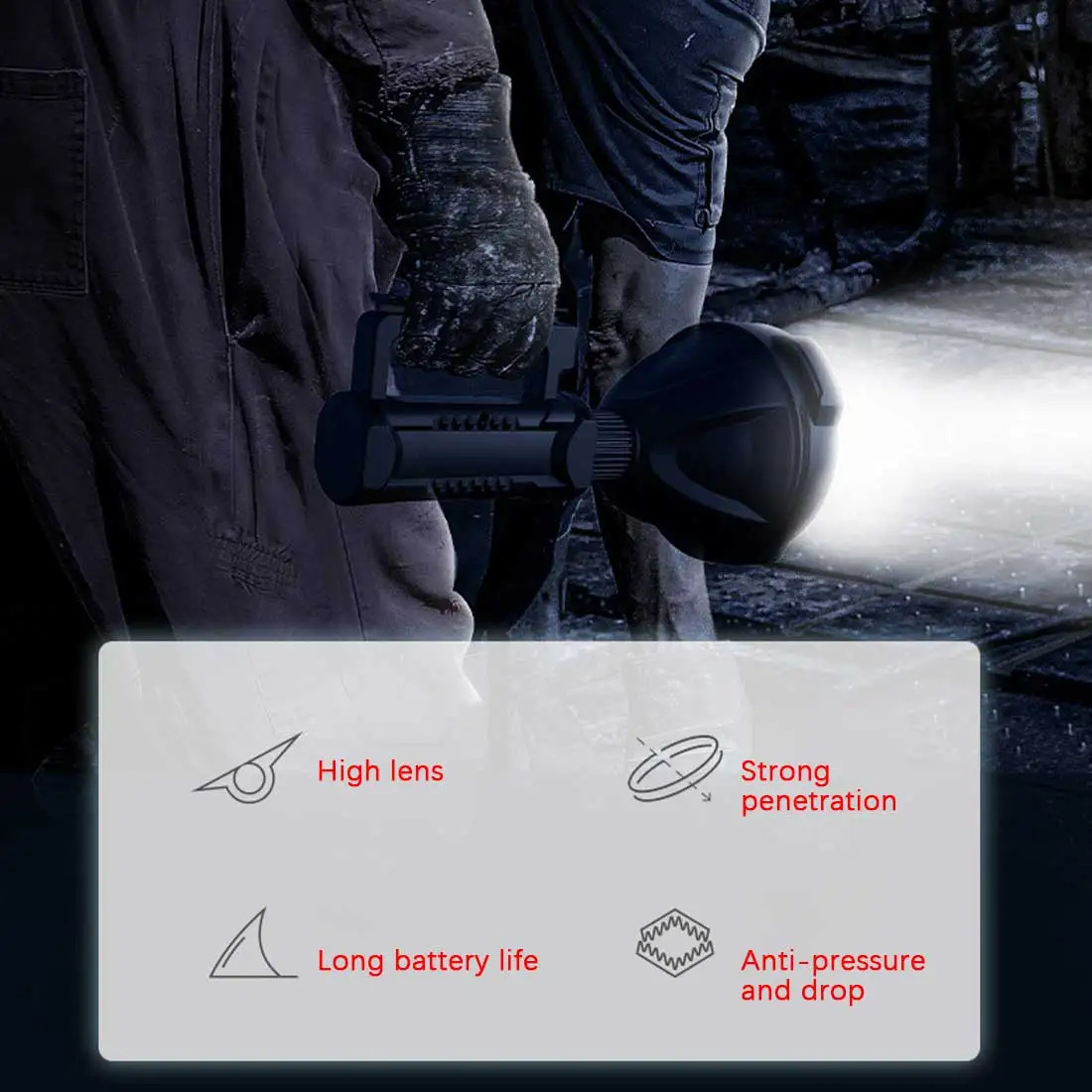 Мощный светодиодный фонарик P50 портативный прожектор с зарядкой от USB