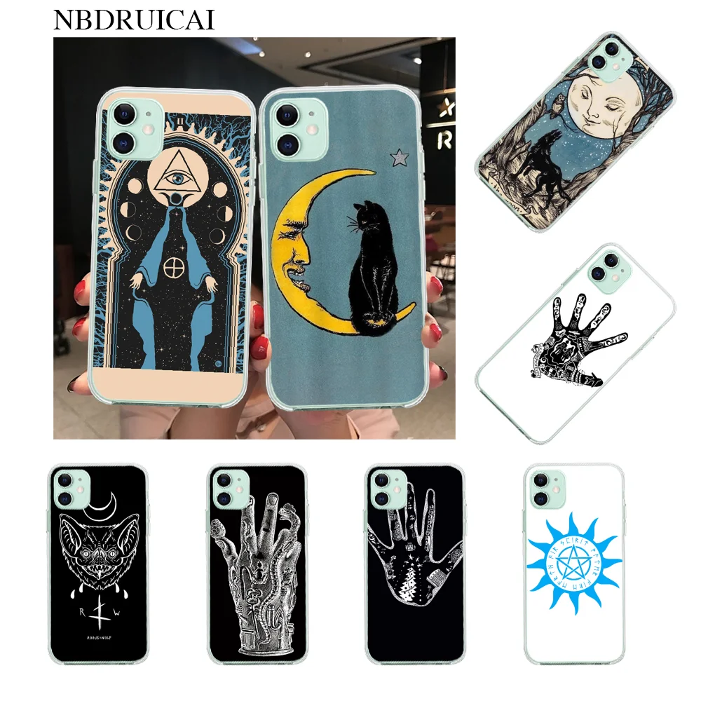 NBDRUICAI ведьмы Луна Таро тотем черный мягкий чехол для телефона iPhone 11 pro XS MAX 8 7 6 6S Plus X