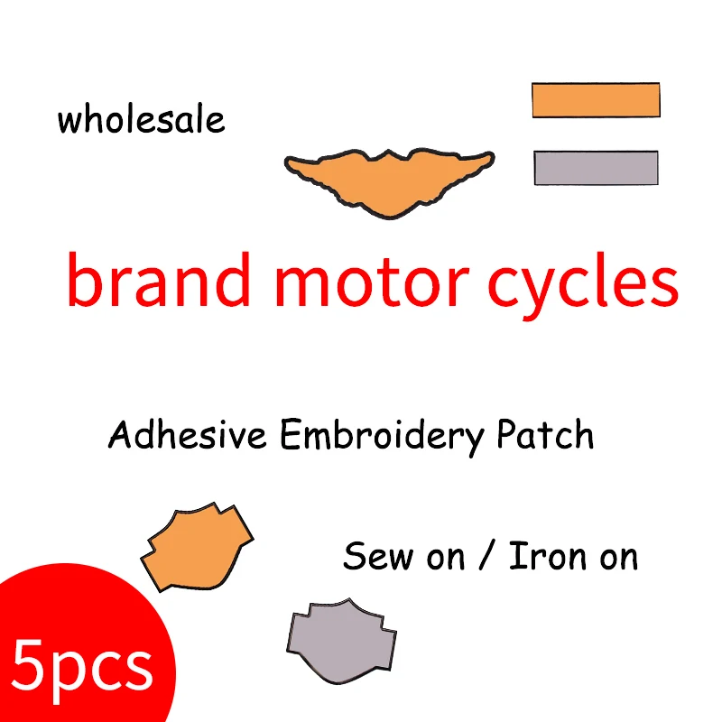 

5pcs Motorcycles Patches Locomotive Rider Embroidery Cloth Stickers Leather Jacket Hat Vest Backpack Biker Badges Sew Decoration