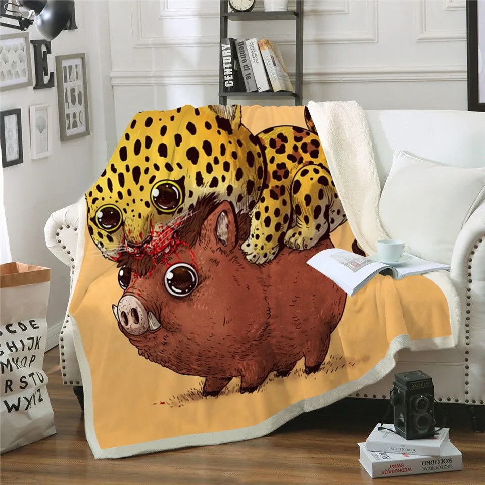Тигр Флисовое одеяло с рисунком из аниме пледы шерпа для взрослых Популярные