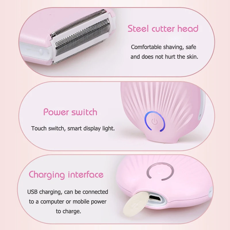 JINDING портативная бритва USB Перезаряжаемый Эпилятор моющийся Женский станок для