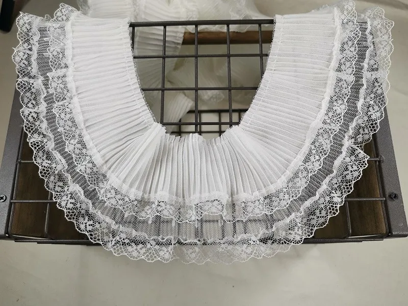 Двухслойный Тюль шириной 9 см белый плиссированный гипюр кружевная ткань