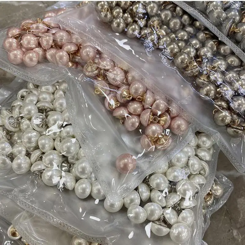 10 шт. Половина круглые цвета шампанского Цвет перламутровыми пуговицами