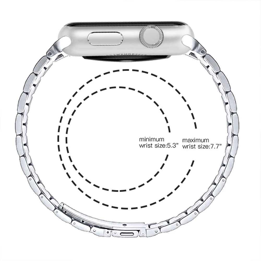 

Stainless Steel Metal Strap for Apple Watch 38 40 42 44mm Replacement Link Bracelet Band Compatible for Apple Watch Series 6 5 4