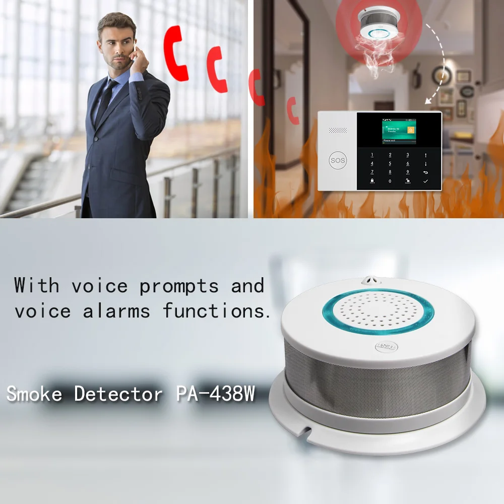 DHL PG105 wifi GSM/3g GPRS домашняя интеллектуальная безопасность беспроводная сигнализация противопожарная защита приложение дистанционное управление