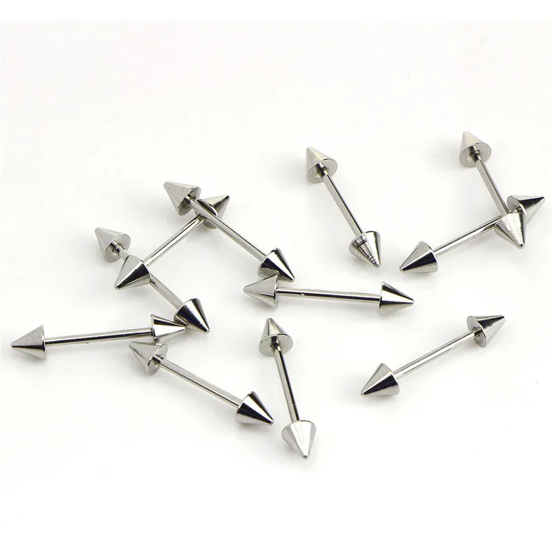 4pcs/2 Pair Spike Nipple Shield Tongue Ring Fashion Women Body Piercing Jewelry Gift Silver Tone Surgical Steel | Украшения и