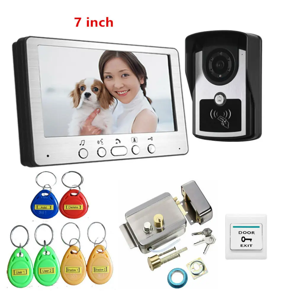 Видеодомофон с сенсорной кнопкой и цветным монитором 9 дюймов дверной звонок