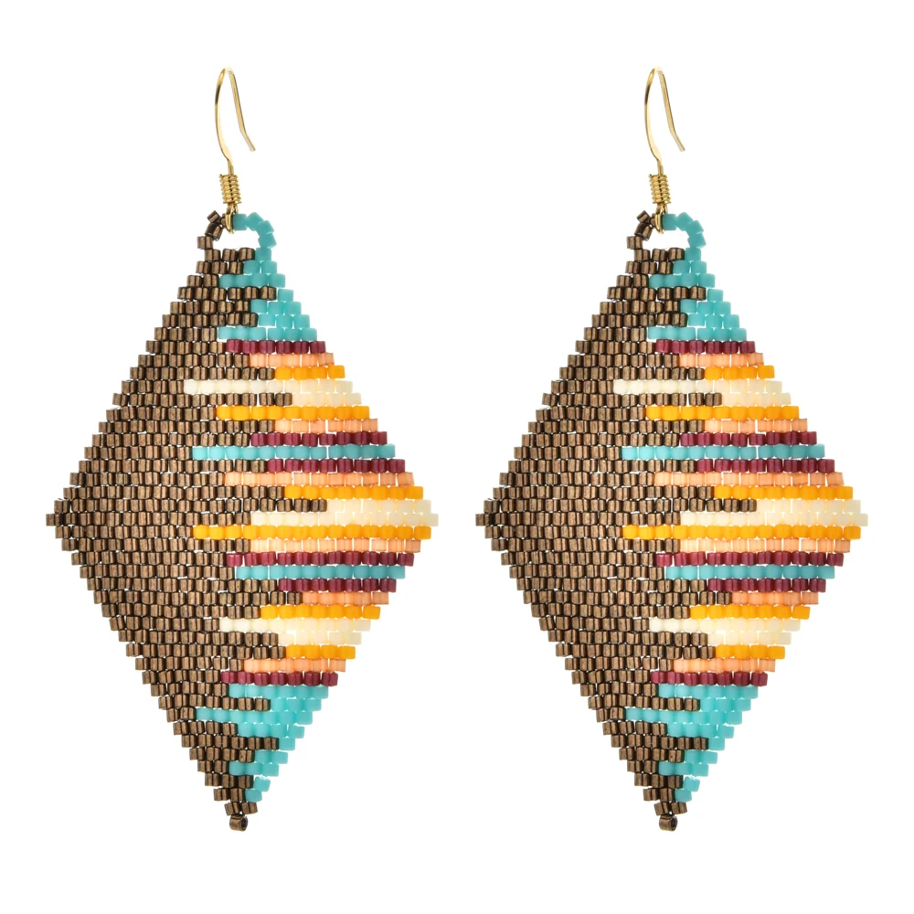 

New Abstraction Handmade Earrings For Women Bohemian Mujer Bijoux Pendientes Boho MIYUKI Beads Jewelry Statement Earrings