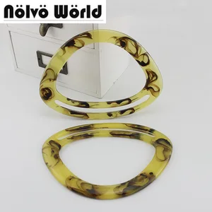 1 пара = 2 шт., 6 цветов, 18x13,5см, высокое качество, улыбающаяся ручка из смолы, Модный женский акриловый кошелек, вязаные сумки, кошелек, ручки для рукоделия