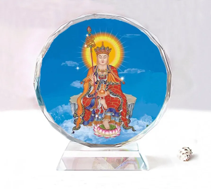 

Тибетский король Бодхисаттва, двусторонние хрустальные украшения Будды, изысканный креативный подарок на день рождения, памятные поделки