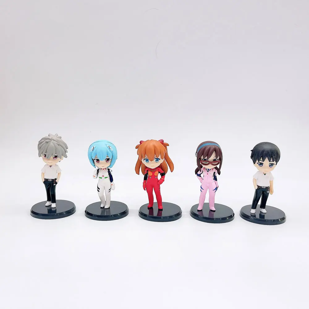 

5pcs Animation EVA Ikari Shinji Ayanami Rei Asuka Langley Soryu Shikinami Rangure Nagisa Kaworu Figure Model Toy Gift