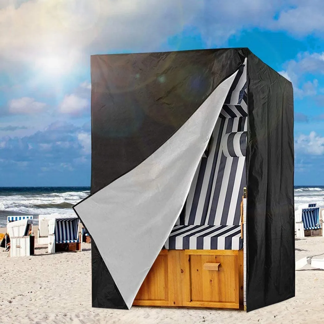 

Black Beach Chair Cover Chair Cover Fabri Garden Outdoor Patio Waterproof
