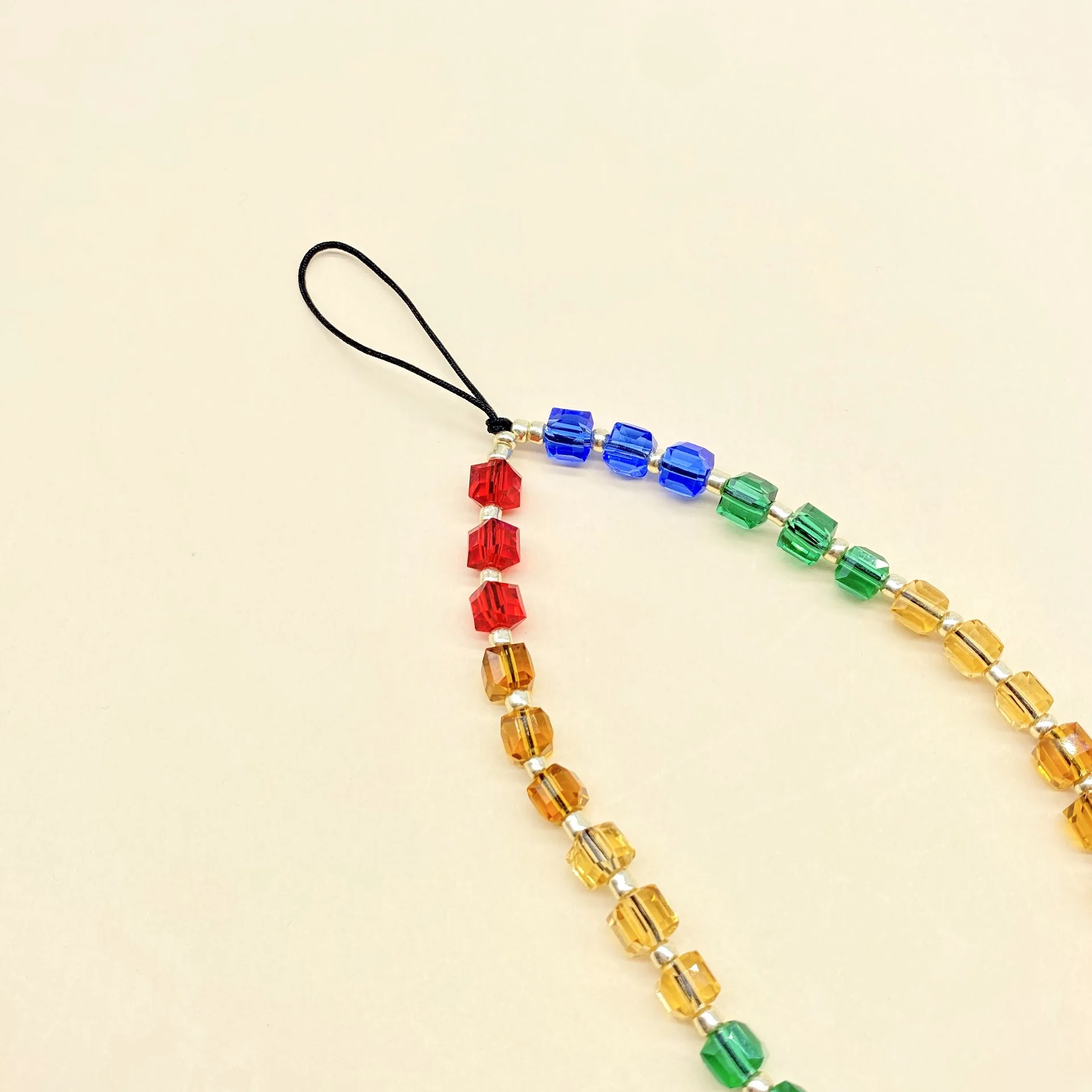 Exquisite Ladies Colorful Square Crystal Beaded Lanyard for Female Elegant Phone Strap Women's New Korean Fashion Keychains