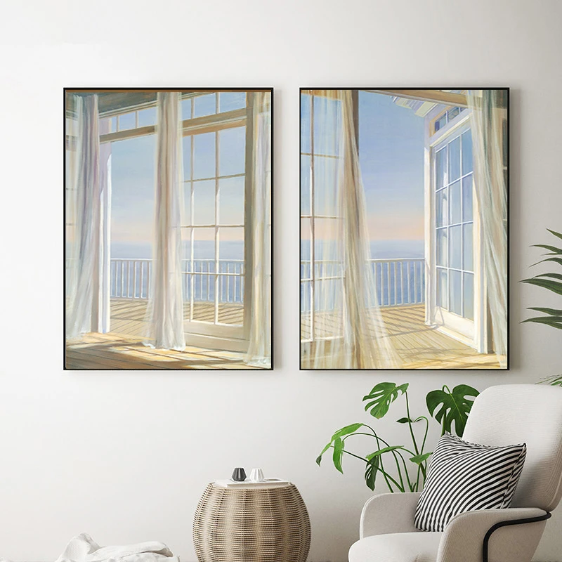 

Modern Seascape Nordic Scenery Wall Art Posters and Prints Abstract Canvas Paintings Wall Art Pictures for Living Room Cuadros