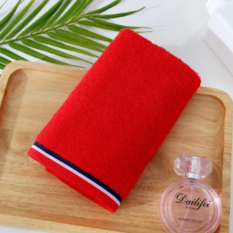 

British style household face towel 100% Cotton thickened face towel red towel