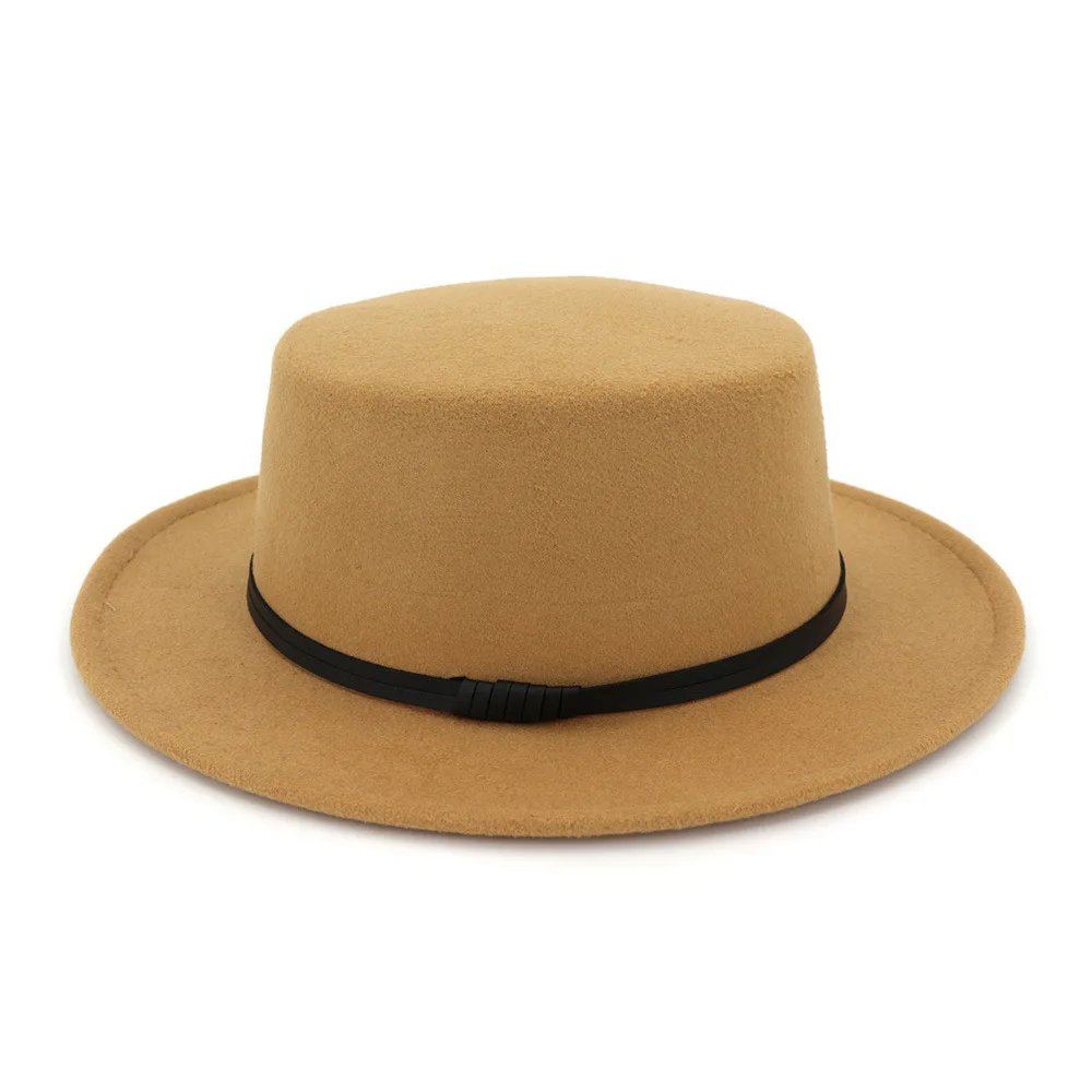 

Classic British Fedora Hat Men And Women Imitation Wool Winter Felt Hat Hashion Fazz Hat Shawl Wholesale Brim 56-58CM