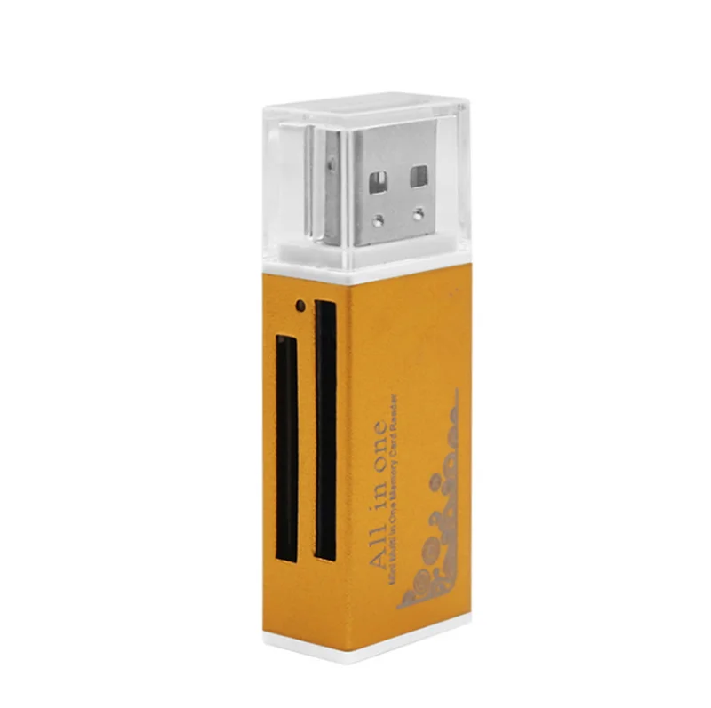 Gold Мульти в 1 устройство для чтения карт памяти SD для Memory Stick Pro Duo Micro SD, TF, M2, MMC, SDHC MS карт-ридер разные цвета - Цвет: Gold