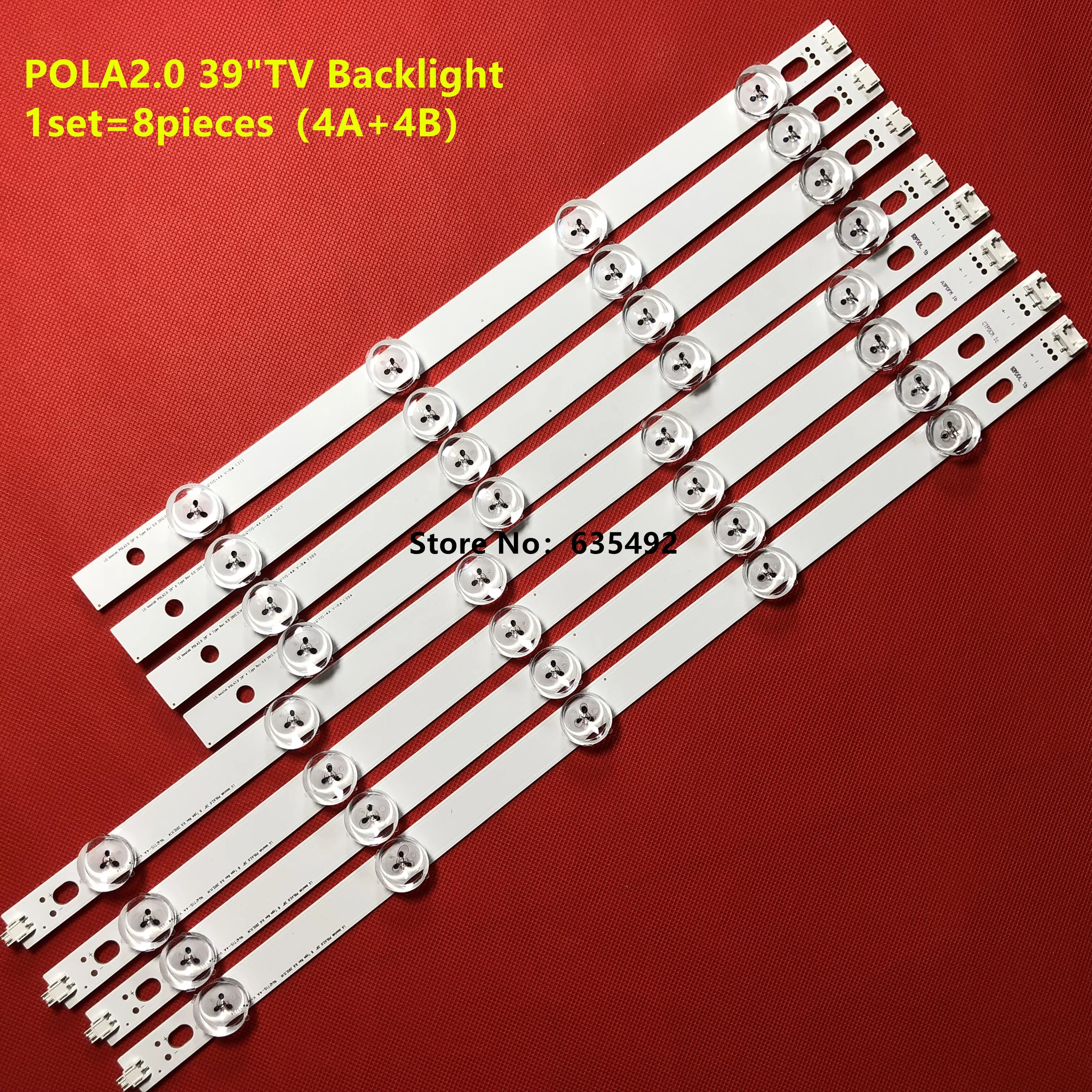 

8pcs /kit LED backlight bar for TV 39LA620S 39LN540V 39LN5300 39LN5400 HC390DUN-VCFP1 LG innotek POLA 2.0 POLA2.0 39"A/B type
