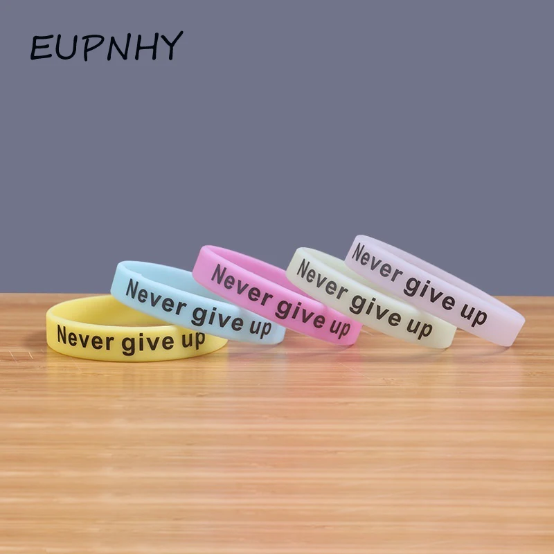EUPNHY 1 шт. светящийся в темноте никогда не сбрасывающийся Силиконовый браслет с