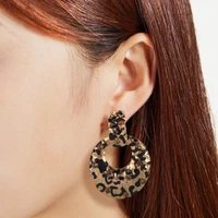 women jewelry geometric leopard print earrings popular design high quality fashion statement earrings for ladies party gifts