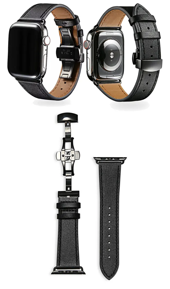 Бабочка Туфли с ремешком и пряжкой для наручных часов Iwatch, 4/3/2/1 ремешок для наручных часов Apple Watch, версии 3, 4 года группа 44 мм 40 мм, 42 мм, 38 мм, версия ремень из натуральной кожи браслет