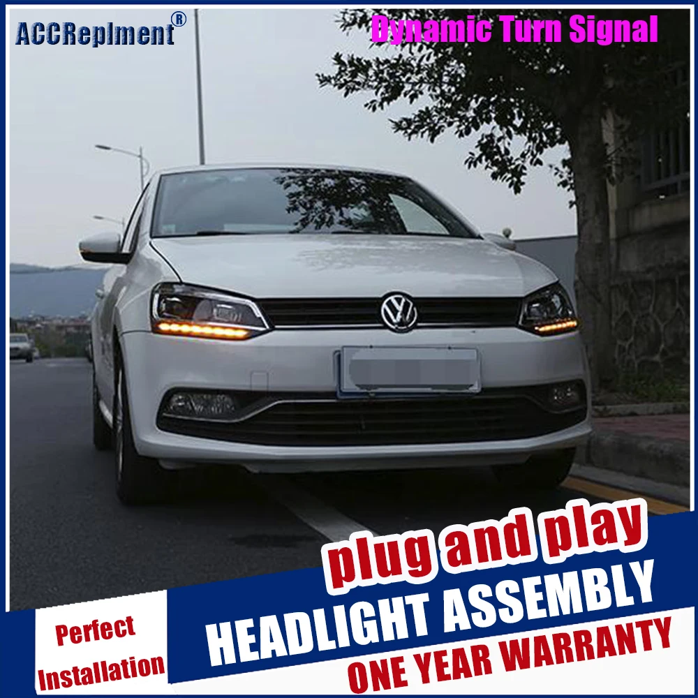 Фары для vw polo 2011 2018 новые модели светодиодсветодиодный фар стайлинга автомобилей