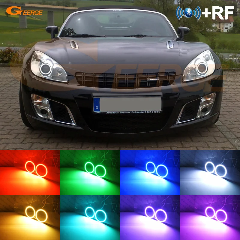 

For Opel GT Roadster 2007 2008 2009 2010 BT App RF Remote Control Multi-Color Ultra bright RGB LED Angel Eyes kit Halo Rings