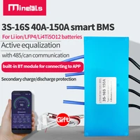 smart bms 3s 16s 40a 80a 100a 150a app software li ion lifepo4 li4ti5o12 active balance battery protection board 8s 4s 14s