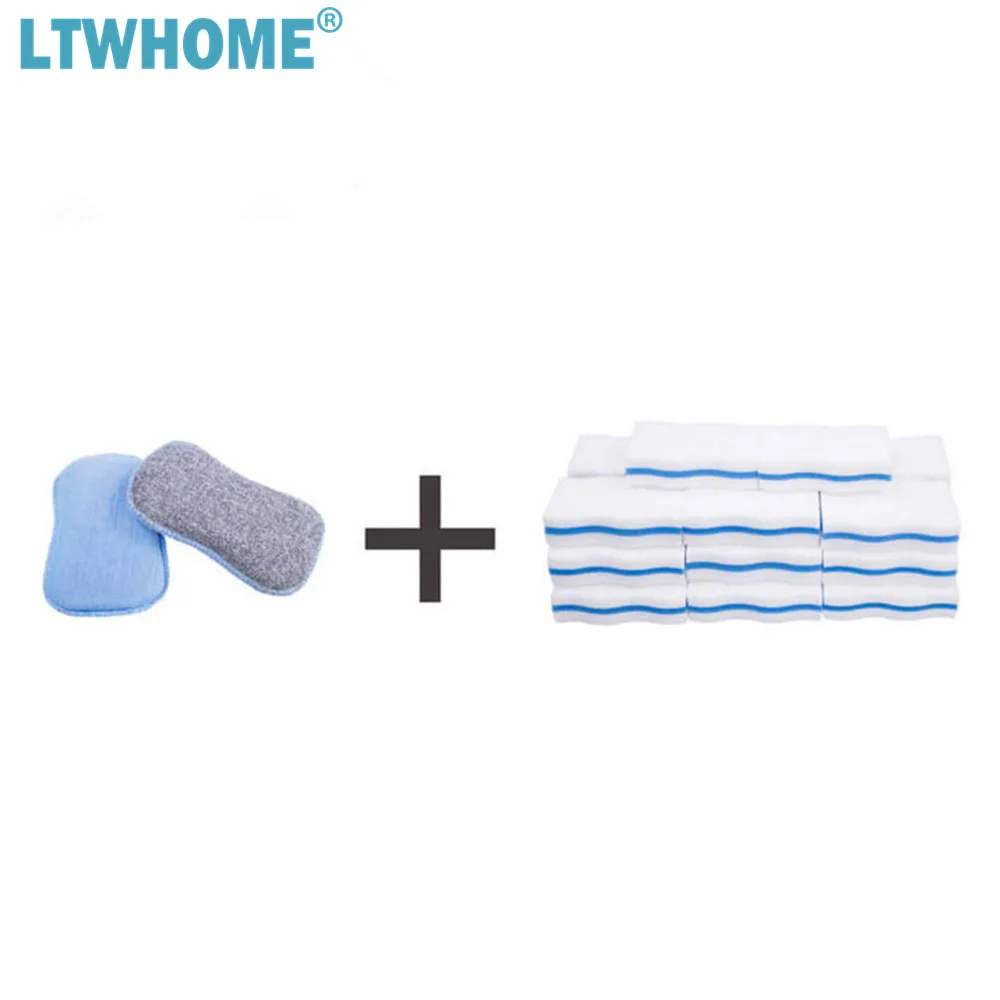 LTWHOME Combination of Cleaning Sponge Set Microfiber 2 in 1 Scrub Washing Up Pad 6.49&quot x 3.93&quot 0.82&quot with Magic | Дом и сад