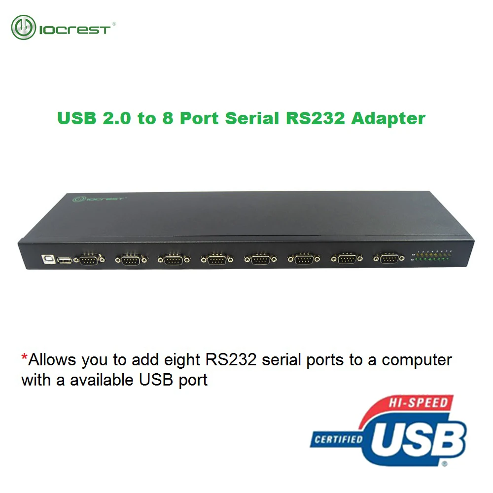 IOCREST USB 2 0 до 8 портов RS232 DB9 9-контактный преобразователь серии адаптер