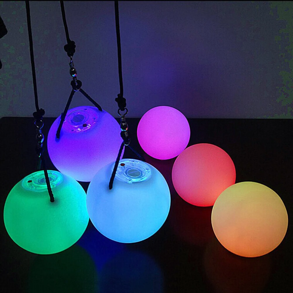 Pro LED Multi-Colored Glow POI Thrown Balls Light Up For Belly Dance Hand Props | Игрушки и хобби