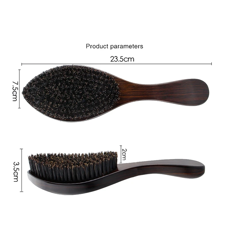

Hair Brush Hair Cream Unisex Bristle Hair Beard Brush Oil Head Brush Wave Brush- Made with Boar & Nylon Bristles