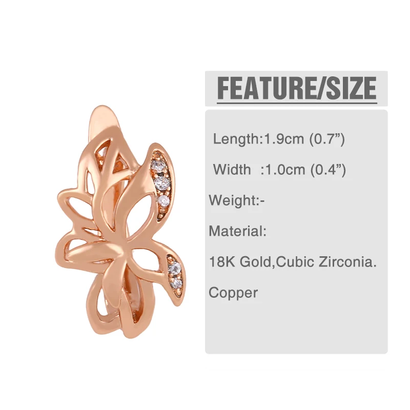 OCESRIO 585 золотые полые серьги в виде цветка с камнями ювелирные изделия