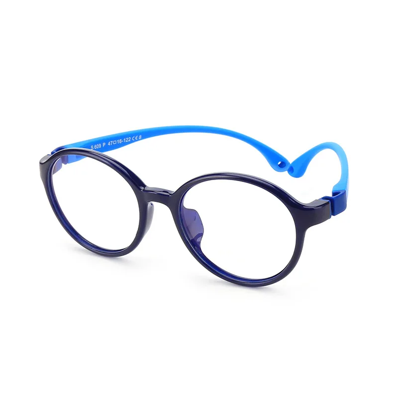 

Children Anti Blue Glasses Round Frame Nylon High Flexibility Frame Teens Eyewear Computer Games Glasses for Watching TV 2021
