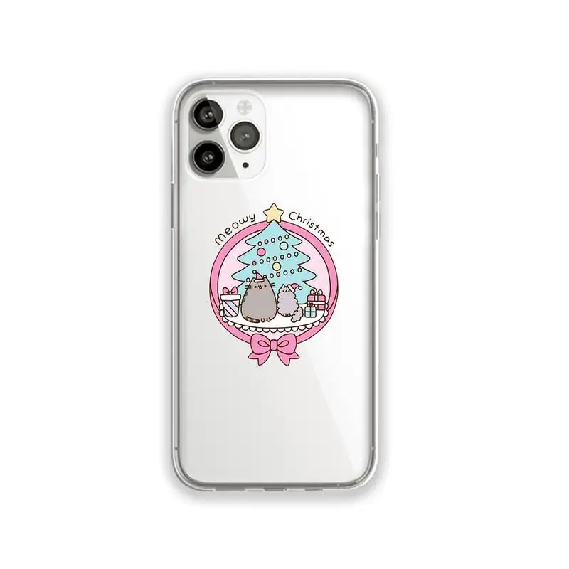 

Personalized Pusheen Cute Cat Phone Case Transparent for iPhone 11 12 mini pro XS MAX 8 7 6 6S Plus X 5S SE 2020 XR