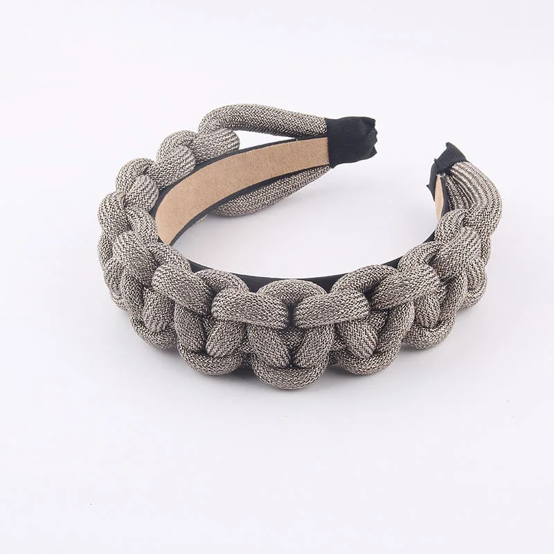 

Women Broadside Weave Headband Baroque Hair Band Elegant Simple Headdress Hair Hoop Wedding Hair Accessories 2021