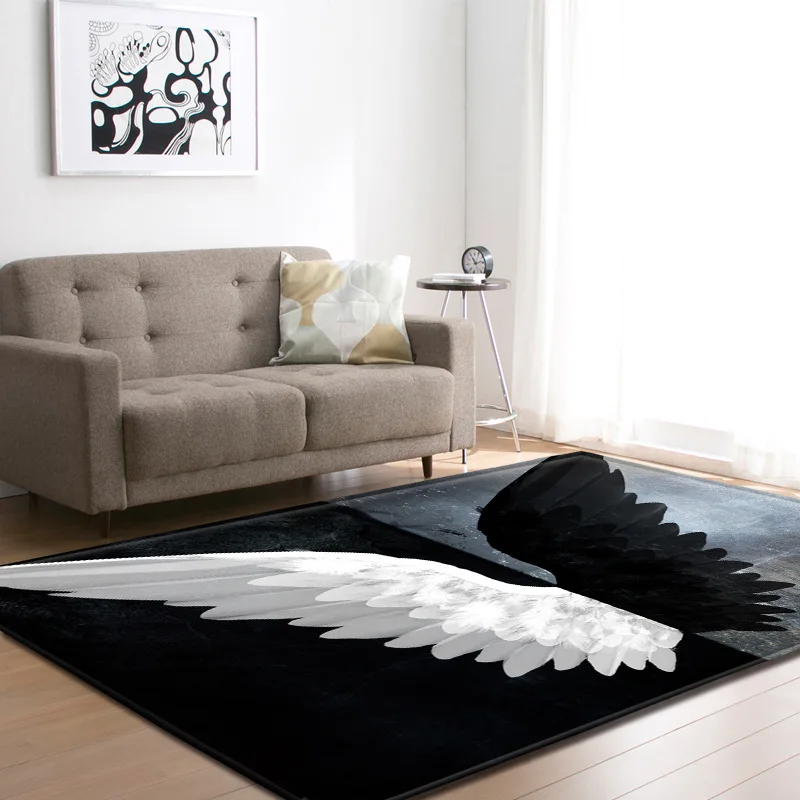 

Nordic Angel Wings Carpets Soft Flannel Area Rugs Parlor Kids Room Anti-slip Large Baby Crawling Mat Rug Living Room Carpet