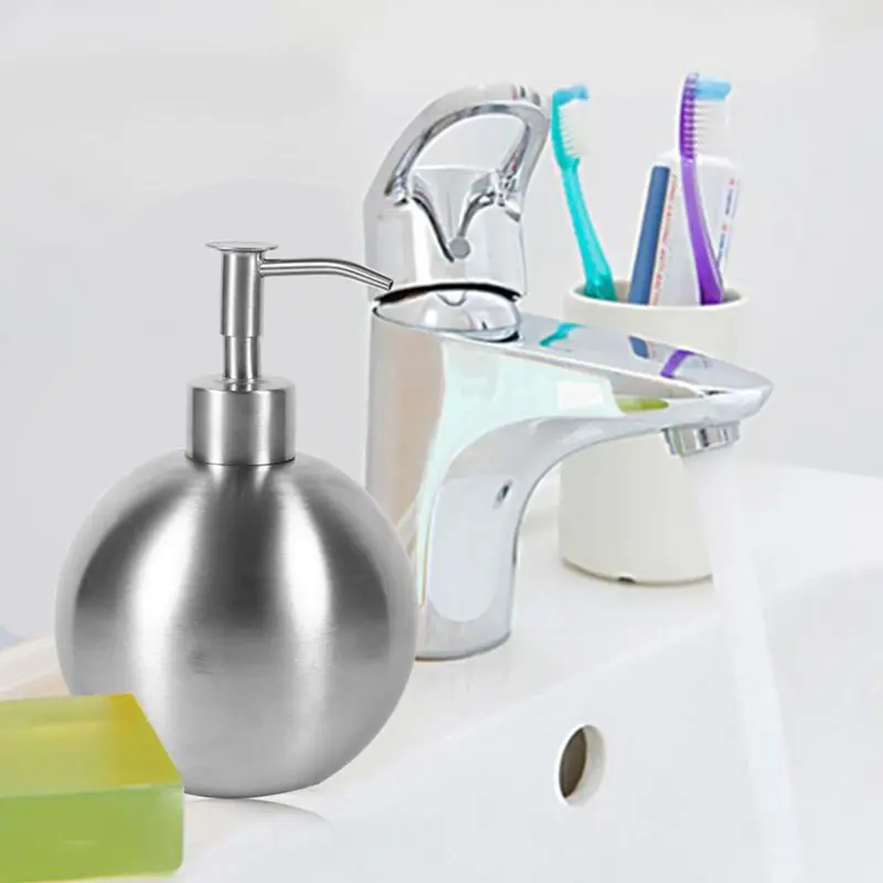 

500Ml Ball Stainless Steel Kitchen Bathroom Hand Pump Liquid Soap Dispenser Lotion Detergent Bottle